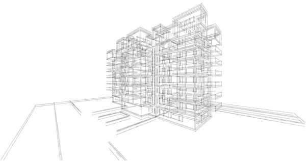 Minimala Geometriska Arkitektoniska Byggnader Design — Stockfoto