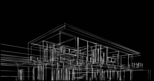 Abstraktní Architektonický Design Tapet Digitální Koncept Pozadí — Stock fotografie