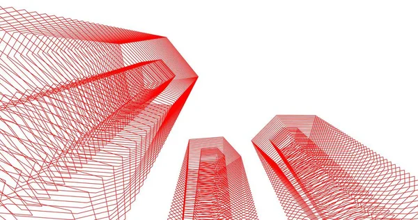 Architectonisch Behang Ontwerp Digitale Bouwtekening — Stockfoto