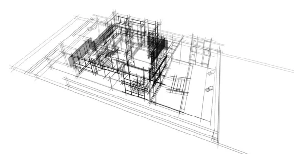 建筑3D背景图 — 图库照片