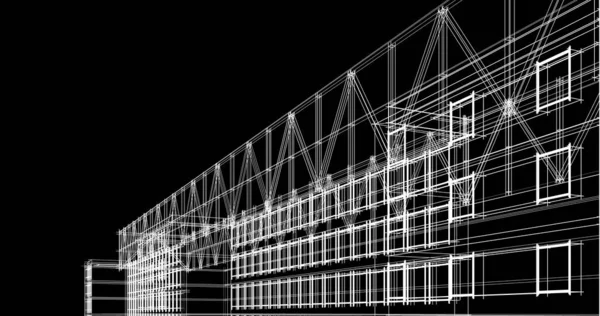 Elvont Építészeti Tapéta Tervezés Digitális Koncepció Háttér — Stock Fotó