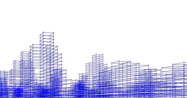 Проектирование Геометрических Архитектурных Зданий — стоковое фото