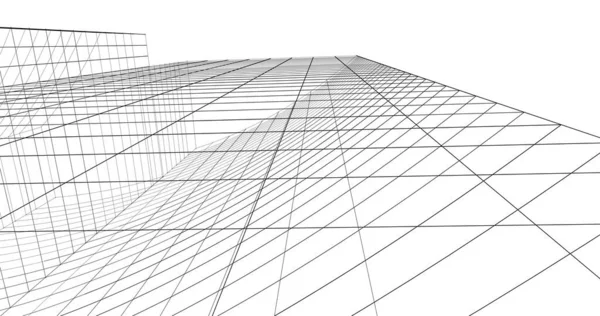 Elvont Rajzvonalak Építészeti Képzőművészetben Minimális Geometriai Formák — Stock Fotó