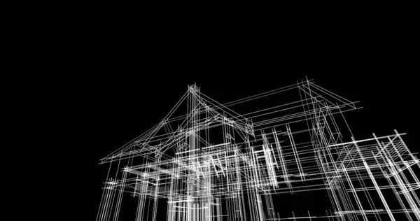 最小限の幾何学的建築物のデザイン — ストック写真