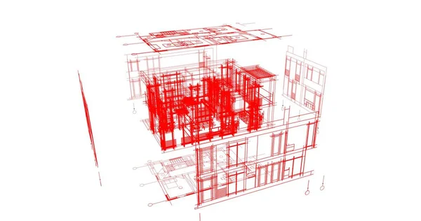 Abstraktní Architektonický Design Tapet Digitální Koncept Pozadí — Stock fotografie