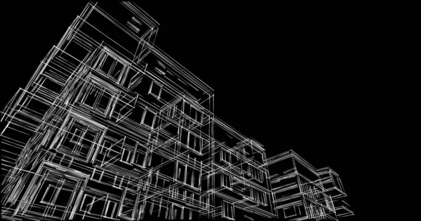 最小限の幾何学的建築物のデザイン — ストック写真