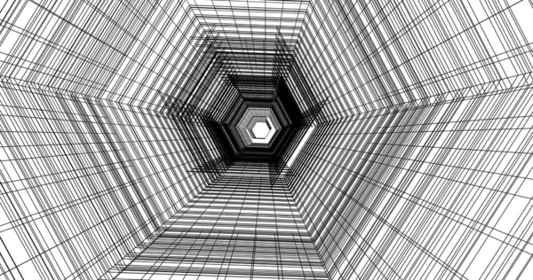 Lignes Dessin Abstraites Dans Concept Art Architectural Formes Géométriques Minimales — Photo