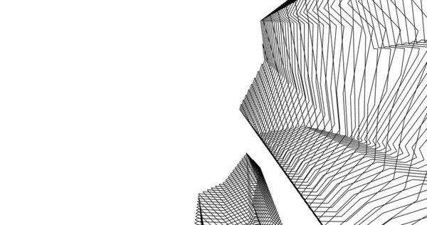 Lignes Dessin Abstraites Dans Concept Art Architectural Formes Géométriques Minimales — Photo