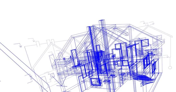 建筑墙纸设计 数字概念背景 — 图库照片