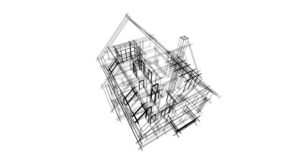 Projeto Geométrico Mínimo Dos Edifícios Arquitetônicos — Fotografia de Stock