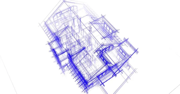 Projeto Edifícios Arquitetônicos Geométricos — Fotografia de Stock