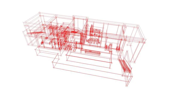 Abstrakte Zeichnungslinien Architektonischen Kunstkonzept Minimale Geometrische Formen — Stockfoto