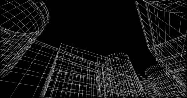 soyut mimari duvar kağıdı tasarımı, dijital konsept arkaplan