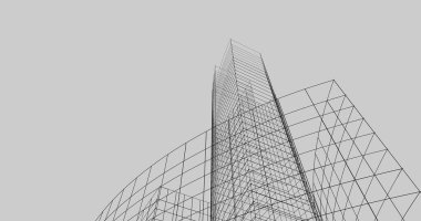 Mimari sanat konseptinde soyut çizgiler, minimum geometrik şekiller. 