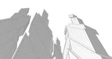 Mimari sanat konseptinde soyut çizgiler, minimum geometrik şekiller. 