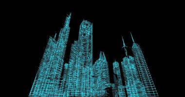 soyut mimari duvar kağıdı tasarımı, dijital konsept arkaplan