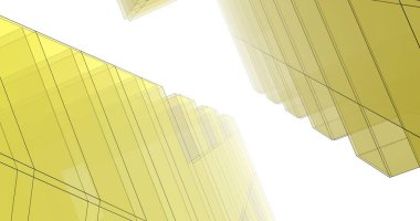 Mimari sanat konseptinde soyut çizgiler, minimum geometrik şekiller. 