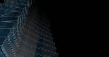 Mimari sanat konseptinde soyut çizgiler, minimum geometrik şekiller. 