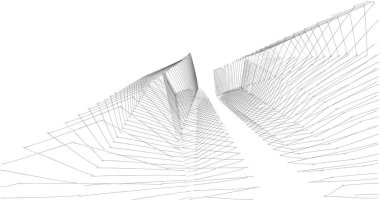 Mimari sanat konseptinde soyut çizgiler, minimum geometrik şekiller. 