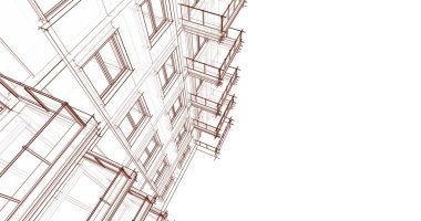 soyut mimari duvar kağıdı tasarımı, dijital konsept arkaplan