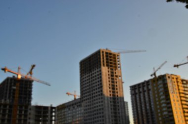 Bulanık şehir. Renkli soyut arkaplan