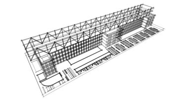 soyut mimari duvar kağıdı tasarımı, dijital konsept arkaplan
