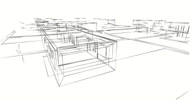 soyut mimari duvar kağıdı tasarımı, dijital konsept arkaplan