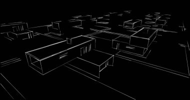 soyut mimari duvar kağıdı tasarımı, dijital konsept arkaplan