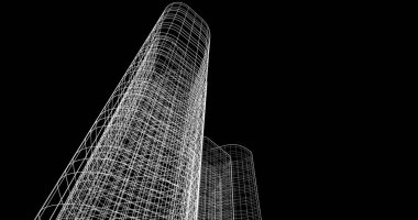 soyut mimari duvar kağıdı tasarımı, dijital konsept arkaplan