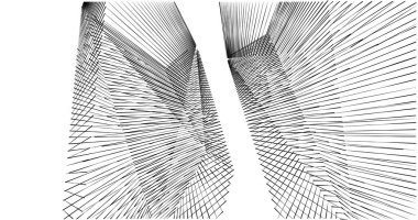 Mimari sanat konseptinde soyut çizgiler, minimum geometrik şekiller. 