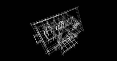 Mimari sanat konseptinde soyut çizgiler, minimum geometrik şekiller. 