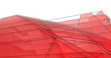 Mimari sanat konseptinde soyut çizgiler, minimum geometrik şekiller. 