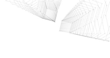 Mimari sanat konseptinde soyut çizgiler, minimum geometrik şekiller. 