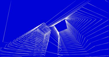 Mimari sanat konseptinde soyut çizgiler, minimum geometrik şekiller. 