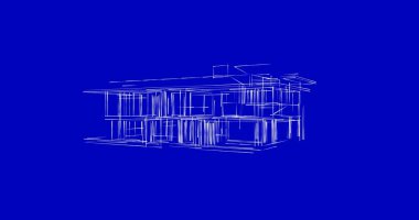 Arkaplanda mimari bina 3d illüstrasyon