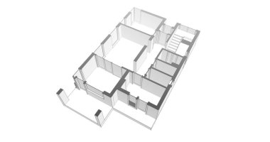 Mimari sanat konseptinde soyut çizgiler, minimum geometrik şekiller. 