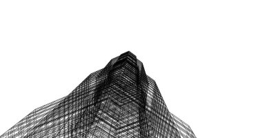 Mimari sanat konseptinde soyut çizgiler, minimum geometrik şekiller. 