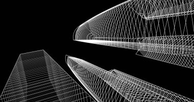 soyut mimari duvar kağıdı tasarımı, dijital konsept arkaplan