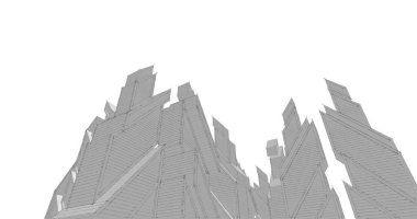 Mimari sanat konseptinde soyut çizgiler, minimum geometrik şekiller. 