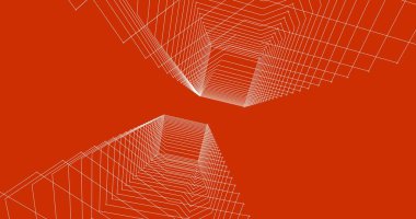 Mimari sanat konseptinde soyut çizgiler, minimum geometrik şekiller. 