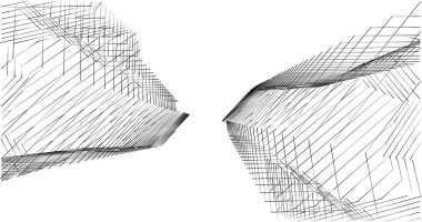Mimari sanat konseptinde soyut çizgiler, minimum geometrik şekiller. 