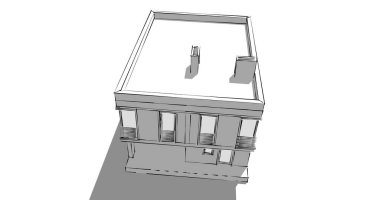 Arkaplanda mimari bina 3d illüstrasyon