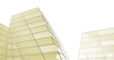 Mimari sanat konseptinde soyut çizgiler, minimum geometrik şekiller. 