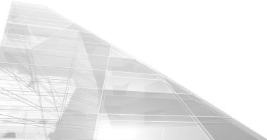 Mimari sanat konseptinde soyut çizgiler, minimum geometrik şekiller. 