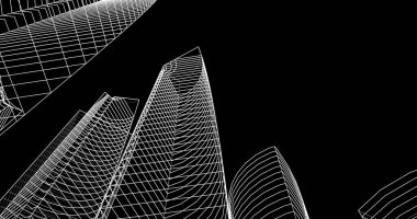 soyut mimari duvar kağıdı tasarımı, dijital konsept arkaplan