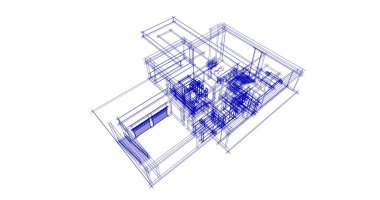 Mimari sanat konseptinde soyut çizgiler, minimum geometrik şekiller. 