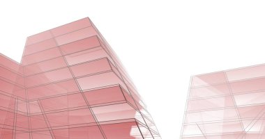 Mimari sanat konseptinde soyut çizgiler, minimum geometrik şekiller. 