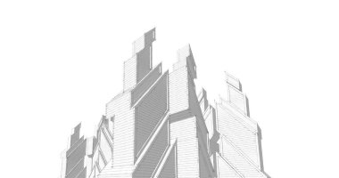 Mimari sanat konseptinde soyut çizgiler, minimum geometrik şekiller. 