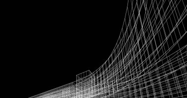 Mimari sanat konseptinde soyut çizgiler, minimum geometrik şekiller. 