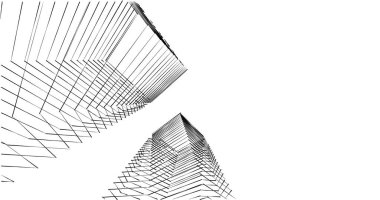 Mimari sanat konseptinde soyut çizgiler, minimum geometrik şekiller. 